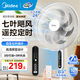 美的（Midea）電風(fēng)扇落地扇家用風(fēng)扇 立式輕音節能強風(fēng) 降溫空氣循環(huán)柔風(fēng)自然風(fēng) 桌面辦公室臥室宿舍客廳家用 【按鍵+遙控】七葉強風(fēng)35BR