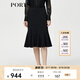 PORTS 寶姿春夏新品女裝中長(cháng)裙ALM9N009NWQ089 黑色-1 XL (10)