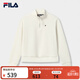 FILA 楊冪同款|斐樂(lè )官方女女裝套頭衛衣2025冬季新休閑半拉鏈針織上衣 雪糕白-IV M 165/84A/M