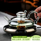 高茗輕奢財鼠壺下午茶北歐風(fēng)創(chuàng  )意蒸煮茶具套裝耐熱玻璃花茶煮茶壺 富庶壺+詩(shī)園爐 550ml
