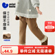 迷你巴拉【內里加絨】女童寶寶打底褲冬季親膚保暖仿牛仔褲子 咖啡50812 80