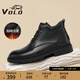 VOLO犀?！緮啻a特價(jià)】男靴冬季馬丁靴男士高幫鞋保暖加絨中筒靴皮靴子 黑色 加絨 40