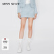 MISS SIXTY半裙女重工肌理亮片繡顯瘦A字裙牛仔短裙開(kāi)衩小個(gè)子 藍色 XS