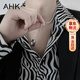 AHK指環(huán)鈦鋼項鏈男潮流吊墜時(shí)尚首飾品情人節生日禮物送男朋友老公 【經(jīng)典黑白】+品牌定制禮盒