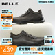 百麗厚底增高健步鞋男春夏新抓紋牛皮戶(hù)外透氣休閑運動(dòng)鞋A2215CM5預售 灰色 41 (255mm)