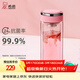 希諾（heenoor） 抗菌玻璃杯女士雙層水杯隔熱便攜簡(jiǎn)約透明家用帶濾網(wǎng)泡茶花茶杯 粉色270ml