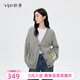 飛鳥(niǎo)和新酒寬松灰色針織衫外穿外套女2026春新款休閑百搭毛織開(kāi)衫 淺灰HCC01 M