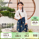 巴拉巴拉童裝女童馬面裙兒童漢服唐裝春秋裝國風(fēng)公主古風(fēng)套裝拜年服