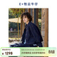 EIN時(shí)髦知識分子 EIN言工匠牛仔明線(xiàn)設計箱型復古夾克女春新款 墨藍 S