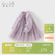 戴維貝拉兒童連衣裙春裝女童女寶寶裙子長(cháng)袖花邊網(wǎng)紗公主裙