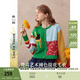 兩三事梵高文藝 綠里花火 2025秋季新款森女風(fēng)拼色貓咪圖案針織開(kāi)衫女 彩色 S