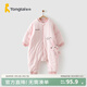 童泰睡袋秋冬嬰幼兒寶寶床品用品夾棉分腿棉睡袋防踢被 粉色 73碼(建議身高75-90cm)
