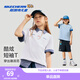 Skechers斯凱奇兒童運動(dòng)褲新款夏季舒適速干男女童短袖短褲P226K043 K060/亮白色/0019 130