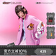 BJHG【飛天小女警聯(lián)名】不計后果美式棒球服夾克女款春季寬松復古外套 花花粉 M 110-140斤