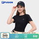 FILA FUSION斐樂(lè )潮牌女子針織短袖衫2026夏季純色簡(jiǎn)約緊身T恤