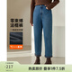 纖莉秀【加絨保暖褲子】大碼女裝復古深色牛仔褲胖mm冬裝新款3417 牛仔藍 XL