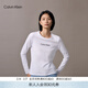 Calvin KleinJeans春秋女士休閑通勤ck字母印花圓領(lǐng)打底衫修身長(cháng)袖T恤上衣