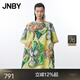 JNBY/江南布衣25夏新品連衣裙小花仙客來(lái)印花中袖圓領(lǐng)A型5P4G15430 797/黃黑系 S