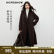 紅袖（hopeshow）100%綿羊毛呢外套2025季新款女裝高級獨特超好看氣質(zhì)雙面呢大衣 黑巧克力0B7 S