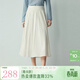 leisure三彩麗雪【亞麻半裙】25春極簡(jiǎn)風(fēng)高腰褶皺中長(cháng)款A字半身裙女 米白色 XL