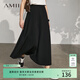 AMII女裝2026夏季新款氣質(zhì)仿醋酸A字裙半身裙女顯瘦高腰長(cháng)裙 黑色 L 165/72A