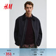 H&M男裝夾克春季巴恩風(fēng)底特律工裝谷倉夾克教練外套1286496 黑色 L 175/108