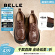 百麗（Belle）時(shí)尚舒適牛津鞋女商場(chǎng)同款真皮厚底休閑鞋D2Y1DAM5預售 棕色 【復古雅致】 38 (240mm)