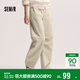 森馬（Semir）休閑褲女春半松緊腰打褶抽繩闊腿褲女生工裝風(fēng)長(cháng)褲101125127003A
