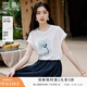香影【冰萃藍玫瑰】香影白色短袖t恤女2025夏季新款立體花朵寬松上衣 鷺白 T恤 M 160/84A/95-110斤