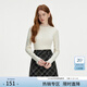 范思藍恩【可機洗】蕾絲花邊修身針織打底衫女秋冬2024新款14088 月光白 XL