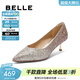 百麗（Belle）吉娜同款高跟鞋女商場(chǎng)新款四季單鞋婚鞋BDAK3AQ6預售 浮光躍金-跟高5CM 36