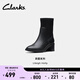 Clarks其樂(lè )Lileigh系列新品女士秋冬英倫粗高跟中筒襪靴 黑色261796384 37