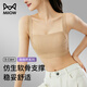貓人大胸顯小內衣女收副乳防下垂隱形無(wú)痕粉底液運動(dòng)防震抹文胸全罩杯 香檳色+摩卡黑【2件裝-厚度約1CM】 80D