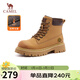 駱駝（CAMEL）【山越】工裝靴女厚底馬丁靴 L25W076018AR 土黃(磨砂毛里) 39