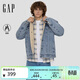 蓋璞（GAP）男女裝秋季款仿羊羔絨內里寬松牛仔夾克百搭外套791870