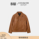 蔻馳（COACH）奧萊男士男裝皮革TRUCKER夾克外套戶(hù)外 橙紅色 M