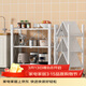 安爾雅廚房置物架落地微波爐收納架子鐵藝貨架客廳多層儲物架3層白色
