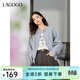 LAGOGO淺藍立領(lǐng)短外套女拉谷谷2025年春新款甜酷運動(dòng)風(fēng)全棉夾克衫 淺藍色 S