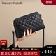 CALWAN KEODH包包女包輕奢菱格斜挎包媽媽包真皮品牌生日禮物送女友老婆 【黑色】品牌時(shí)尚百搭實(shí)用走心女生閨蜜