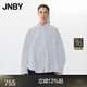 JNBY/江南布衣春夏新品襯衫女棉質(zhì)條紋休閑寬松立體簡(jiǎn)約5P1210790 980/深藍條/格 M