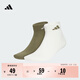 adidas兩雙裝舒適運動(dòng)及踝襪子男女阿迪達斯官方   巖層橄欖綠/漢玉白   M