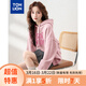 唐獅（TonLion）2024情侶印花連帽衛衣寬松學(xué)院風(fēng)外套 女款/霧霾粉 L 