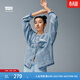 Levi's李維斯女士美式復古街頭風(fēng)時(shí)尚潮流寬松破洞藍色牛仔外套 藍色 L