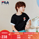 FILA【斐云棉】斐樂(lè )兒童短袖T恤2026夏季男女大小童上衣小貓T