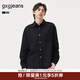 gxgjeans男裝 多色口袋設計基礎通勤商務(wù)長(cháng)袖襯衫打底 25秋新品 黑色 L (175)