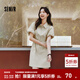 森馬（Semir）連衣裙女翻領(lǐng)燈籠袖鹽系休閑風(fēng)2025新款夏季防曬收腰短裙戶(hù)外 奶白10536 L