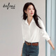 伊芙麗蔣欣同款抗皺基礎正肩版型職場(chǎng)通勤棉感襯衫女2026春季新款小上衣 本白色 S 80-105斤