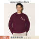 Abercrombie & Fitch【經(jīng)典LOGO】美式絨感套頭毛衣針織衫上衣25秋冬男裝120-5181 酒紅色 L (180/108A)