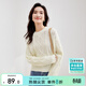 尚都比拉冬季復古菱格麻花毛衣女小個(gè)子圓領(lǐng)百搭針織衫 米杏色 L 