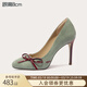 Lily Wei春日來(lái)信系列設計感清新時(shí)尚高跟鞋小眾時(shí)尚女鞋小碼31-33 瀾棲螢石綠 8cm 38